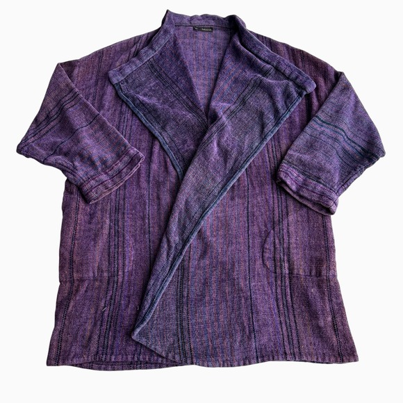 Marcia Hammond Sweaters - Marcia Hammond Chelsea Vermont Woven Multicolor Chenille Woven Open Cardigan OS